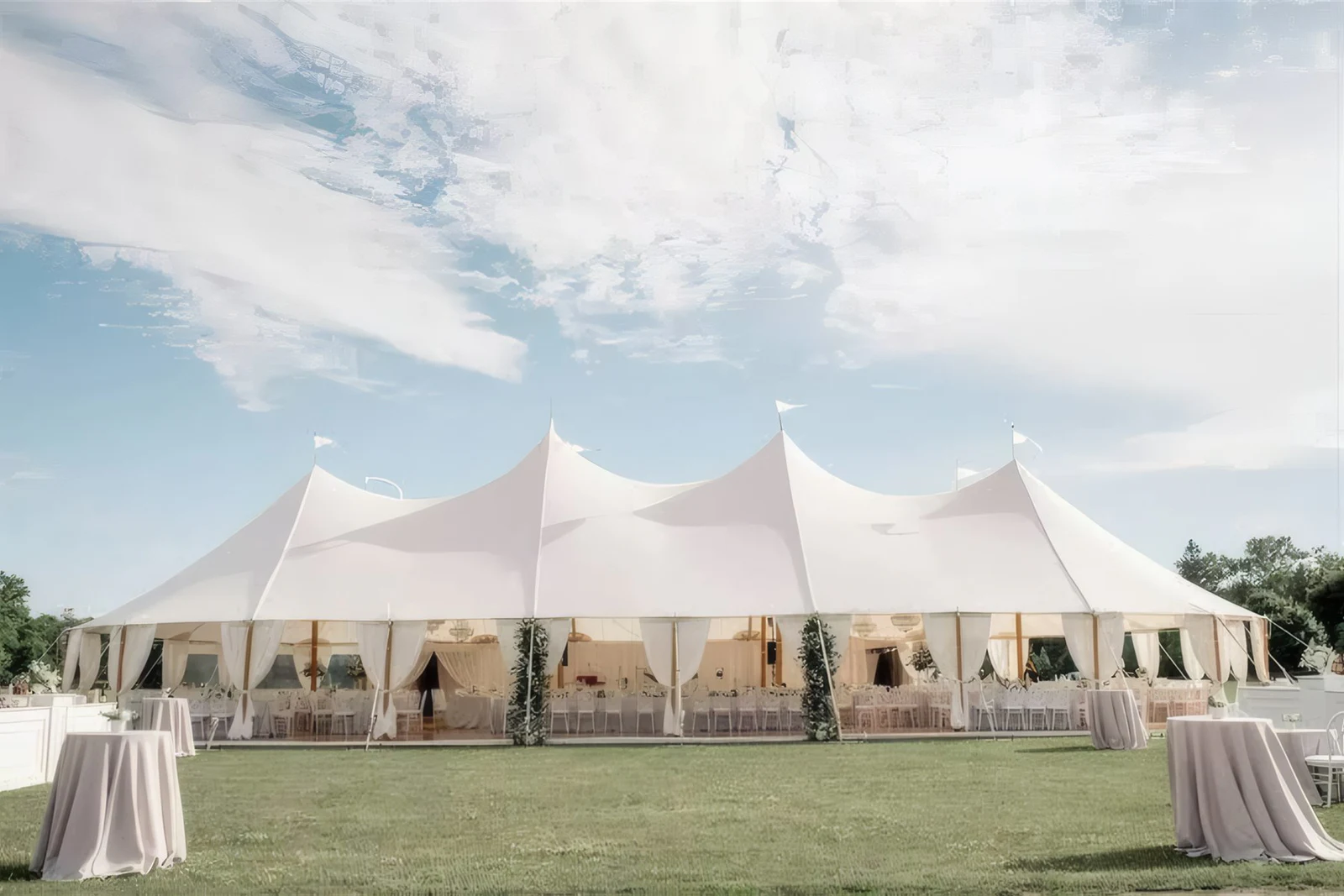 Exklusive Sailcloth-Zelthochzeit im Grünen als Inspiration für eine Hochzeit in Sulingen